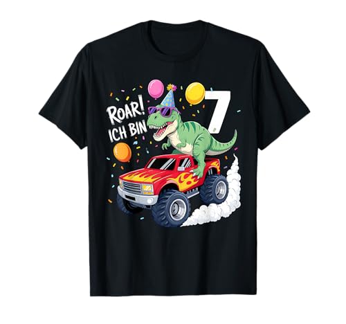 Geburtstag 7 Jahre Dinosaurier Monster Truck Jungen Mädchen T-Shirt Geburtstag 7 Jahre Dinosaurier Monster Truck Jungen Mädchen T-Shirt von 7 Jahre Geburtstag Dinosaurier Monster Truck