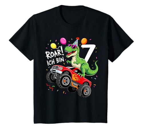 Kinder Geburtstag 7 Jahre Dinosaurier Monster Truck Jungen Mädchen T-Shirt Kinder Geburtstag 7 Jahre Dinosaurier Monster Truck Jungen Mädchen T-Shirt von 7 Jahre Geburtstag Dinosaurier Monster Truck