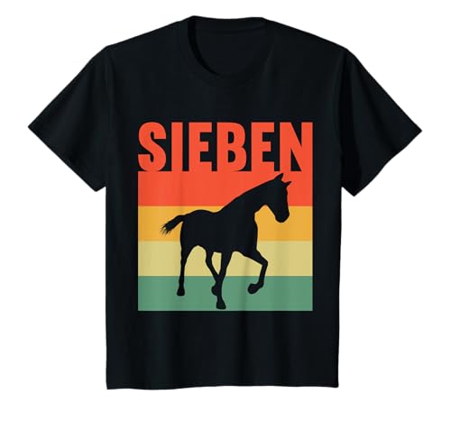 7 Jahre Junge Mädchen 7. Geburtstag Pferde Pferd T-Shirt von 7 Jahre Junge Mädchen 7. Geburtstag Pferde Pferd