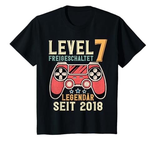 7 Jahre alt Gamer Geburtstag Legendär Seit 2018 Kinder Unisex T-Shirt Schwarz Größe 80-90 Jahre Videospielliebhaber 7. Geburtstag von 7 Jahre alt Gamer Geburtstag Legendär Seit 2018
