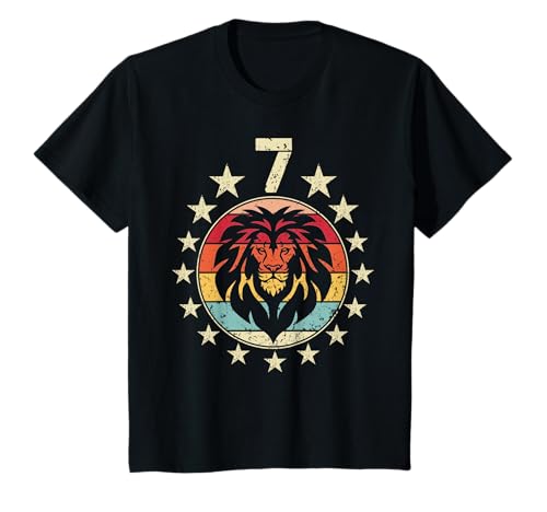 Kinder Löwe Geburtstag 7 Jahre alt Junge Mädchen Löwe 7. Geburtstag T-Shirt Kinder Löwe Geburtstag 7 Jahre alt Junge Mädchen Löwe 7. Geburtstag T-Shirt von 7 Years Old Birthday Lion Lovers
