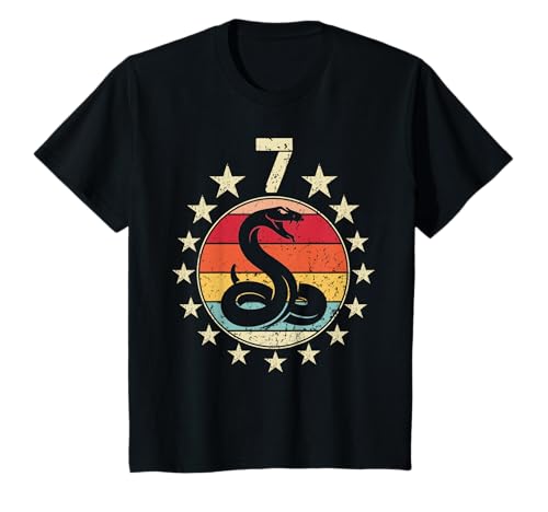 Kinder 7. Geburtstag Schlange 7 Jahre alt Schlange Geburtstag Junge Mädchen T-Shirt von 7 Years Old Birthday Snake Lovers