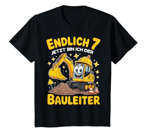 Kinder 7. Geburtstag Junge Geschenk Bagger Bauarbeiter 7 Jahr Deko T-Shirt Kinder 7. Geburtstag Junge Geschenk Bagger Bauarbeiter 7 Jahr Deko T-Shirt von 7. Geburtstag Geschenk Junge Geschenkidee