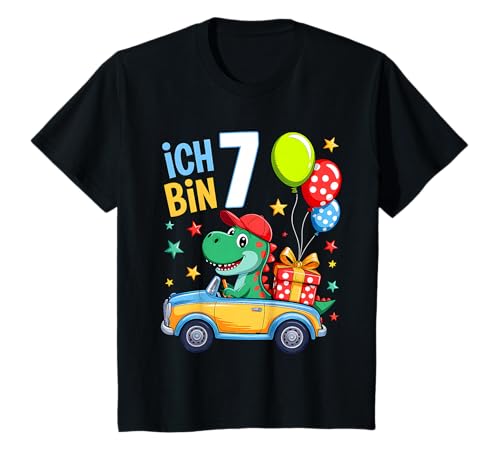 Kinder 7.Geburtstag Junge Auto Dinosaurier Party 7 Jahre alt Kinder T-Shirt Kinder 7.Geburtstag Junge Auto Dinosaurier Party 7 Jahre alt Kinder T-Shirt von 7. Geburtstag Junge 7 Jahre alt