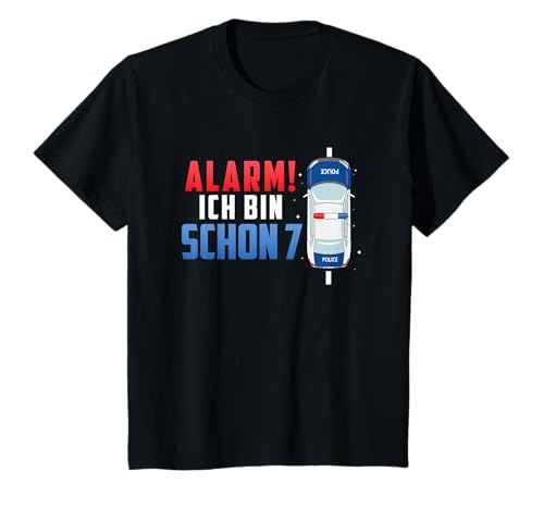 Kinder Polizei Geburtstag 7 Jahre Jungen Polizeiauto T-Shirt von 7. Geburtstag Jungs