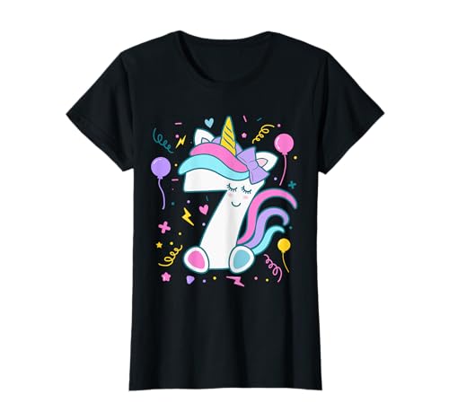 7. Geburtstag Einhorn Zahl Mädchen Geburtstag T-Shirt von 7. Geburtstag Mädchen Geschenke