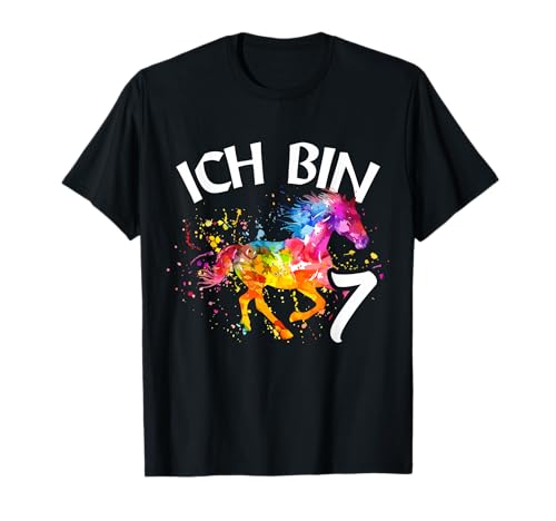 ICH BIN 7. Geburtstag Mädchen Pferd T-Shirt von 7. Geburtstag Mädchen Pferd Outfit