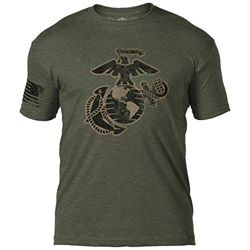 7.62 Design Herren T-Shirt USMC Eagle Globe & Anchor - Grün - Groß von 7.62 Design