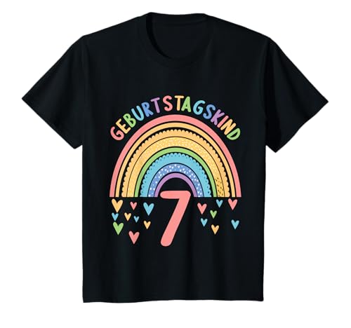 7 Jahre alt Junge Mädchen Rainbow Regenbogen 7. Geburtstag T-Shirt von 7.Geburtstag Rainbow Junge Mädchen Regenbogen