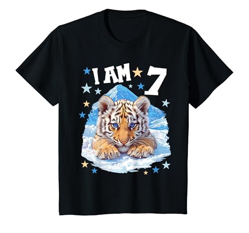 Kinder 7 Jahre alt Tiger 7. Geburtstag T-Shirt von 7.Geburtstag Tiger Shop