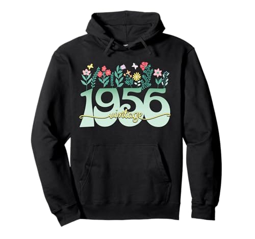Vintage 70 Jahre Jahrgang 1956 Blumen Geburtstag Frauen Pullover Hoodie von 70 Jahre Frau Geburtstag Jahrgang 1956 Ideen