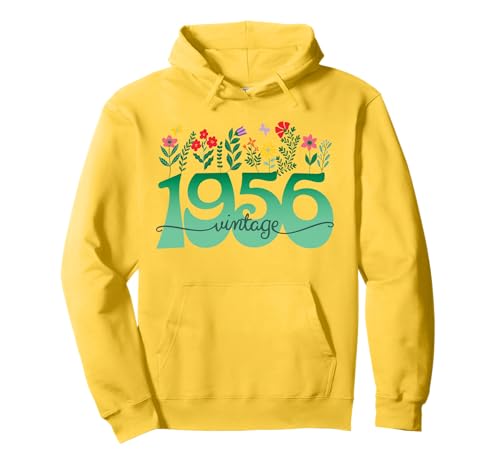 Vintage 70 Jahre Jahrgang 1956 Blumen Geburtstag Frauen Pullover Hoodie von 70 Jahre Frau Geburtstag Jahrgang 1956 Ideen