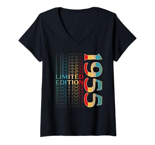 Damen 70. Geburtstag Mann Frau 70 Jahre Vintage 1955 Deko Lustig T-Shirt mit V-Ausschnitt Damen 70. Geburtstag Mann Frau 70 Jahre Vintage 1955 Deko Lustig T-Shirt mit V-Ausschnitt von 70 Jahre Mann Frau Damen Herren Geburtstag