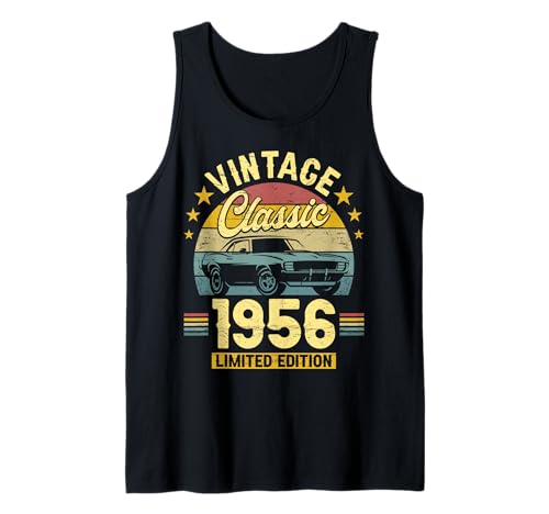 Vintage 70 Jahre Jahrgang 1956 Auto Geburtstag Männer Tank Top von 70 Jahre Mann Geburtstag Jahrgang 1956 Ideen