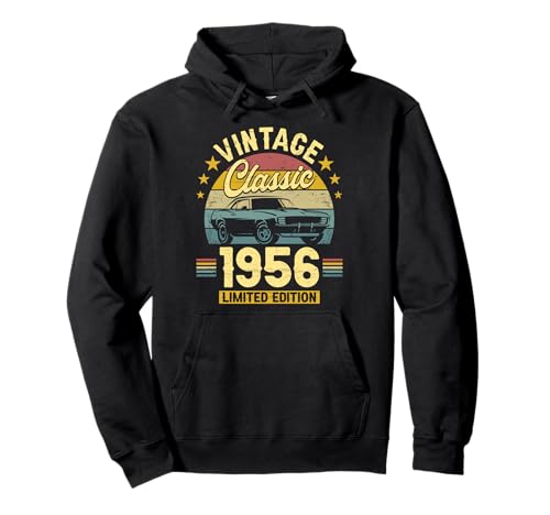 Vintage 70 Jahre Jahrgang 1956 Auto Geburtstag Männer Pullover Hoodie von 70 Jahre Mann Geburtstag Jahrgang 1956 Ideen