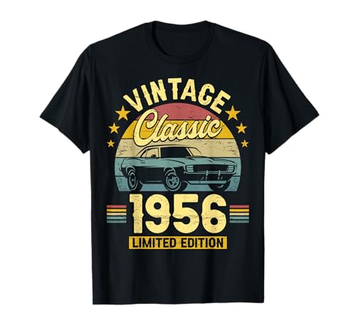 Vintage 70 Jahre Jahrgang 1956 Auto Geburtstag Männer T-Shirt von 70 Jahre Mann Geburtstag Jahrgang 1956 Ideen