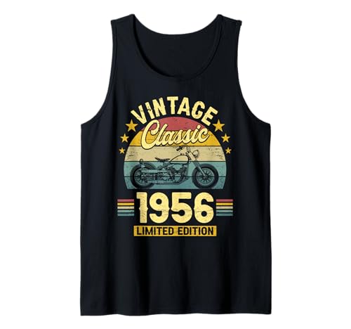 Vintage 70 Jahre Jahrgang 1956 Biker Geburtstag Männer Tank Top von 70 Jahre Mann Geburtstag Jahrgang 1956 Ideen
