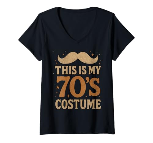 Damen This is My 70er Jahre Kostüm 70 Stile Herren Damen 70er Jahre Disco 1970er Jahre T-Shirt mit V-Ausschnitt Damen This is My 70er Jahre Kostüm 70 Stile Herren Damen 70er Jahre Disco 1970er Jahre T-Shirt mit V-Ausschnitt von 70`s Disco Outfit For Men & Women Co.