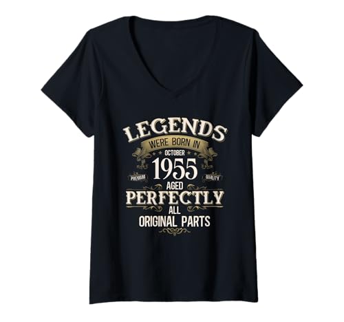 Damen 70. Geburtstag Mann Geschenk Legende Oktober 1955 T-Shirt mit V-Ausschnitt Damen 70. Geburtstag Mann Geschenk Legende Oktober 1955 T-Shirt mit V-Ausschnitt von 70. Geburtstag Geschenk Original Oktober 1955