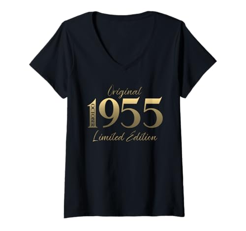 Damen 70. Geburtstag Mann Geschenk Original Oktober 1955 T-Shirt mit V-Ausschnitt Damen 70. Geburtstag Mann Geschenk Original Oktober 1955 T-Shirt mit V-Ausschnitt von 70. Geburtstag Geschenk Original Oktober 1955