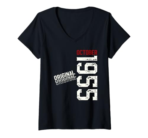 Damen 70. Geburtstag Mann Geschenk Original Oktober 1955 T-Shirt mit V-Ausschnitt Damen 70. Geburtstag Mann Geschenk Original Oktober 1955 T-Shirt mit V-Ausschnitt von 70. Geburtstag Geschenk Original Oktober 1955