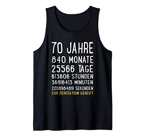 70 jahre Junge mann frau Geburtstag - 70 jahre Tank Top von 70. geburtstag mann frau
