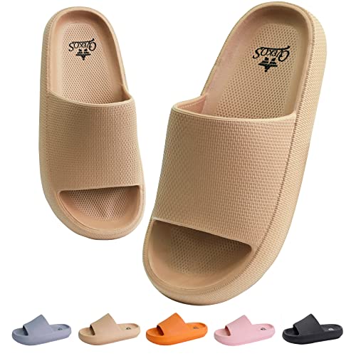 700-INK Badeschuhe Herren Damen Cozislides Original Slippers Rutschfeste Pantoletten Hausschuhe EVA Wolken Slides Sandalen Khaki 44/45 von 700-INK