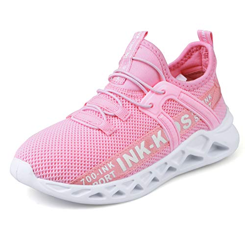 700-INK Sportschuhe Mädchen Turnschuhe Kinder Laufschuhe Atmungsaktiv Sneakers Running StraßEnlaufschuhe Outdoor Kinderschuhe Leicht Rosa Etikett Größe 27 = 27EU von 700-INK