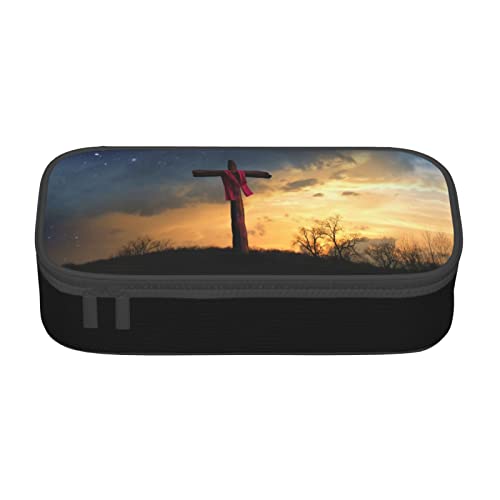 702 Bleistift Beutel Christentum Kreuz Jesus Federmäppchen Premium Bleistift Tasche Stylisches Pencil Case Für Jungen Studenten Kinder von 702