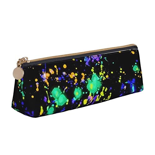 702 Bleistiftetui Glow In Dark Splatter Neon Stiftemappe Tragbar Federmäppchen Erweiterbar Briefpapier Tasche Für Damen Teenager Jungen von 702