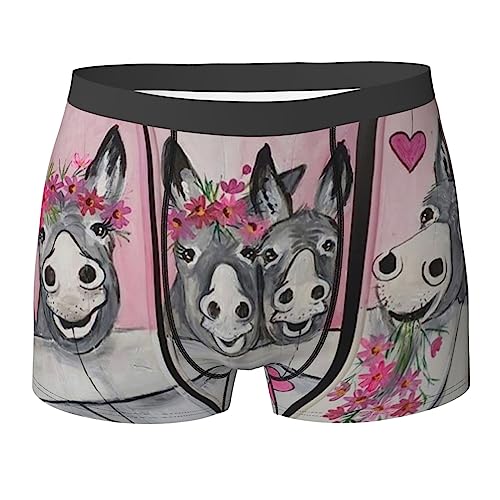 702 Männer Unterwäsche Esel Und Blume Retroshorts Boxer Mikrofaser Men Unterwäsche Classic Unterwäsche Für Mann, Ehemann, Geschenk L von 702