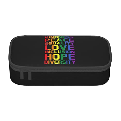 702 Stiftemappe Freundlichkeit Gleichheit Liebe LGBTQ Regenbogen Gay Pride Federmappe Praktischem Bleistift Tasche Stylisches Stifthalter Für Kinder Teenager Büro von 702