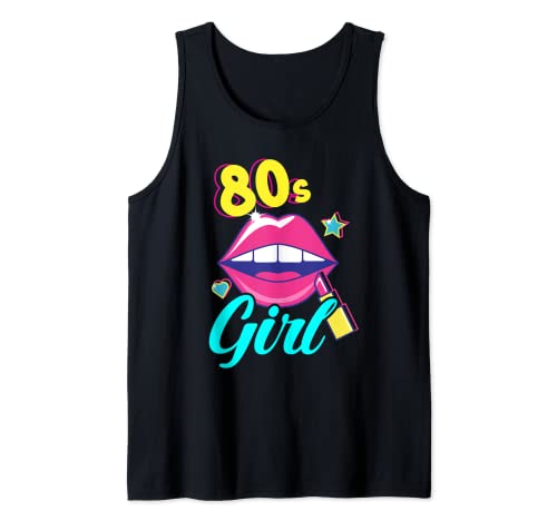 Damen 80's Girl Lustiges 80er Jahre Party Mottoparty Tank Top von 70er 80er 90er Jahre Geschenke & Geschenkideen