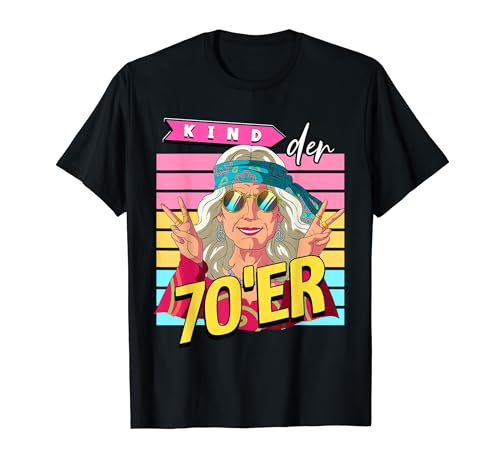 Kind der 70er Jahre Alte Frau Kostüm T-Shirt von 70er Jahre Geschenke