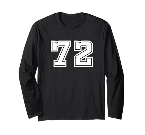 72 Nummer 72 1972 Teamsport Herren Damen Kinder Studenten Langarmshirt von 72 Number 72 Apparel