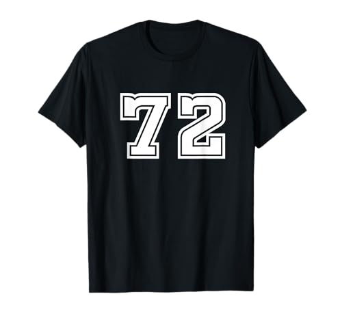 72 Nummer 72 1972 Teamsport Herren Damen Kinder Studenten T-Shirt von 72 Number 72 Apparel