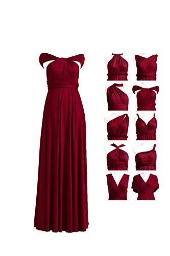 72styles Infinity Kleid mit Bandeau, wandelbares Brautjungfernkleid, lang, Übergröße, Mehrwege-Kleid, Twist-Wickelkleid, Burgunder, Einheitsgröße Mehr von 72styles