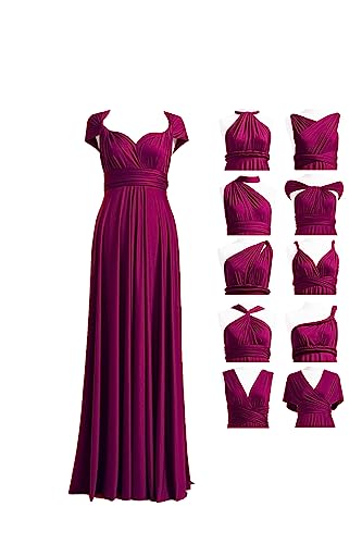 72styles Infinity Kleid mit Bandeau, wandelbares Brautjungfernkleid, lang, Übergröße, Mehrwege-Kleid, Twist-Wickelkleid, Pflaume, EinheitsgröÃŸe von 72styles