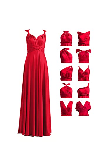 72styles Infinity Kleid mit Bandeau, wandelbares Brautjungfernkleid, lang, Übergröße, Mehrwege-Kleid, Twist-Wickelkleid, Rot/Ausflug, einfarbig (Getaway Solids), Einheitsgröße Mehr von 72styles
