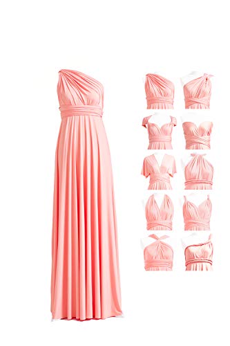 72styles Infinity Kleid mit Bandeau, wandelbares Brautjungfernkleid, lang, Übergröße, Mehrwege-Kleid, Twist-Wickelkleid, Pfirsichkoralle, Einheitsgröße Mehr von 72styles