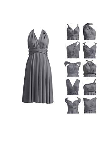 Infinity Kleid Kurz, Brautjungfernkleider, Multiway Wickelkleid Midi Convertible Transformers Knielang Elegant Abendkleider Hochzeit von 72styles