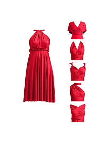 Infinity Kleid Kurz, Brautjungfernkleider, Multiway Wickelkleid Midi Convertible Transformers Knielang Elegant Abendkleider Hochzeit von 72styles