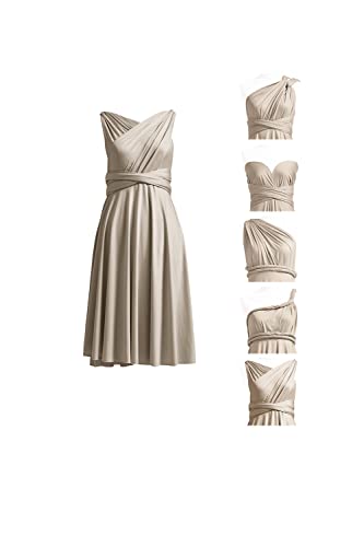 Infinity Kleid Kurz, Brautjungfernkleider, Multiway Wickelkleid Midi Convertible Transformers Knielang Elegant Abendkleider Hochzeit von 72styles