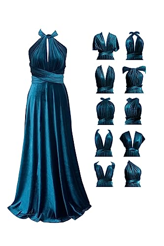 Samt Infinity Kleid mit Bandeau Brautjungfernkleid Multi-Way Kleid Lang Convertible Twist Wickelkleid von 72styles