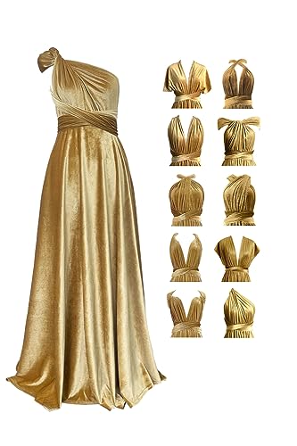 Samt Infinity Kleid mit Bandeau Brautjungfernkleid Multi-Way Kleid Lang Convertible Twist Wickelkleid von 72styles