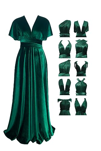 Samt Infinity Kleid mit Bandeau Brautjungfernkleid Multi-Way Kleid Lang Convertible Twist Wickelkleid von 72styles