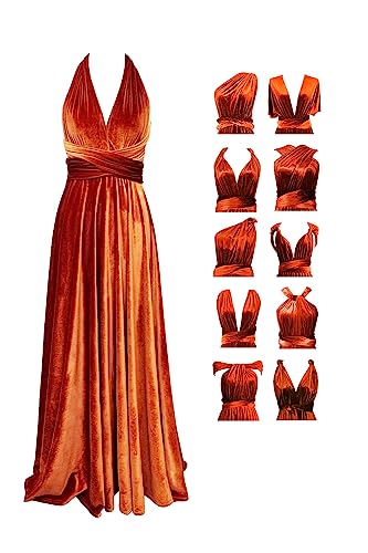 Samt Infinity Kleid mit Bandeau Brautjungfernkleid Multi-Way Kleid Lang Convertible Twist Wickelkleid von 72styles