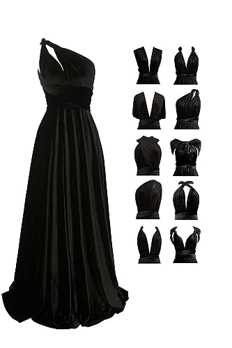 Samt Infinity Kleid mit Bandeau Brautjungfernkleid Multi-Way Kleid Lang Convertible Twist Wickelkleid von 72styles