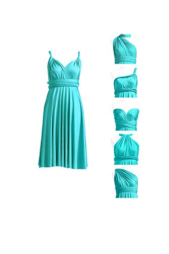 kurzes Infinity Kleid für Brautjungfern, wandelbare Kleider, Knielanges Transformator, Multiway-Wickel-Midikleid von 72styles