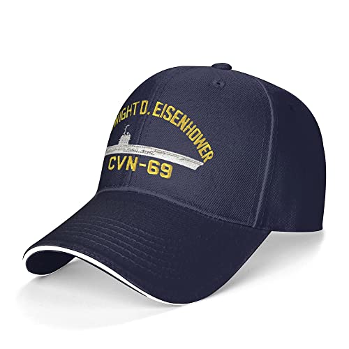 736 Trucker Baseballcap USS Dwight D. Eisenhower Cvn-69 Baseball Kappe Sport Baseball Cap Verstellbare Golf Hüte Für Running, Tennis, Golf von 736
